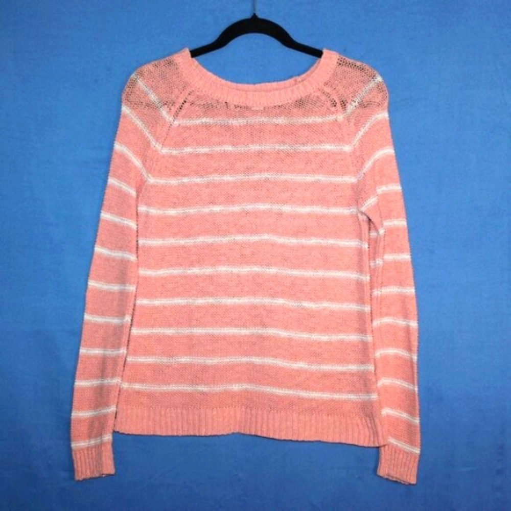 Forever 21 Pastel Stripe Open Knit Sweater Small